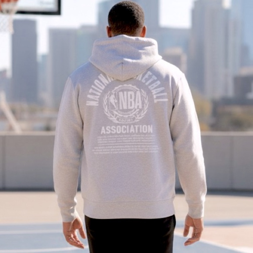 NBA Men’s Grey NBA Basketball Hoodie